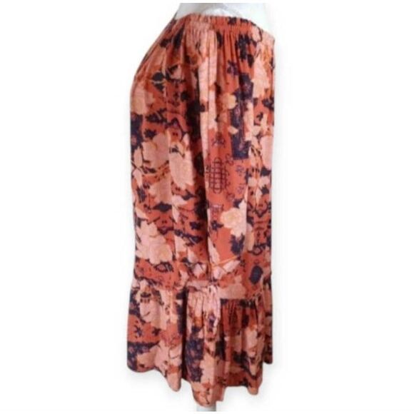 XHILARATION OFF-THE-SHOULDER PEACH/PINK FLORAL DRESS SZ.L EUC. - Picture 5 of 8